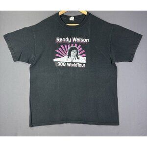 Vintage Y2K Randy Watson 1988 World Tour Black Shirt Concert Promo XL Music Art